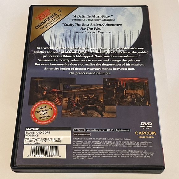 Onimusha Warlords Sony PS2 Playstation 2 Complete in Box - Picture 2 of 3